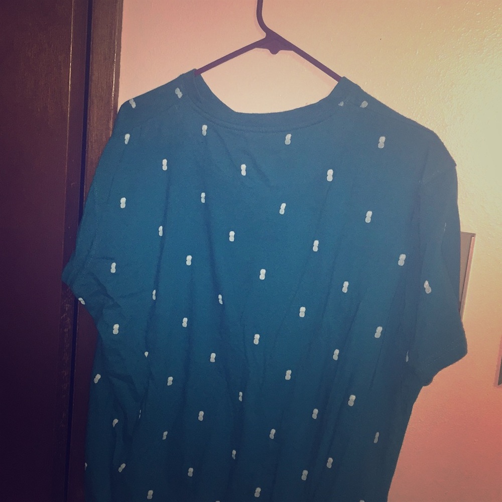 Blue short sleeved all over pineapple print